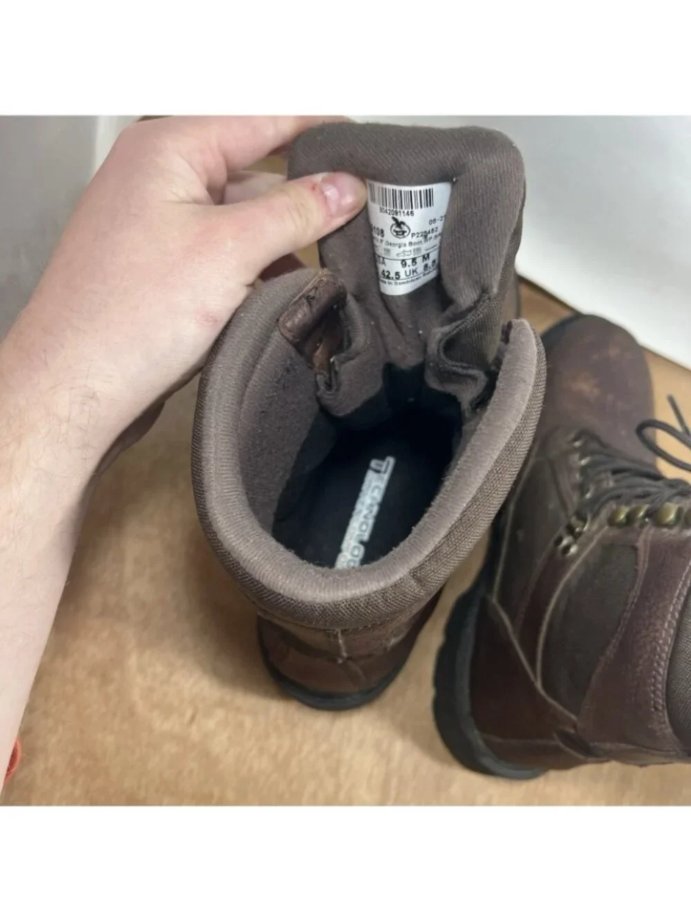 Georgia Boots Homeland Work Boots Men's Size 9.5 Waterproof Brown Leather G108